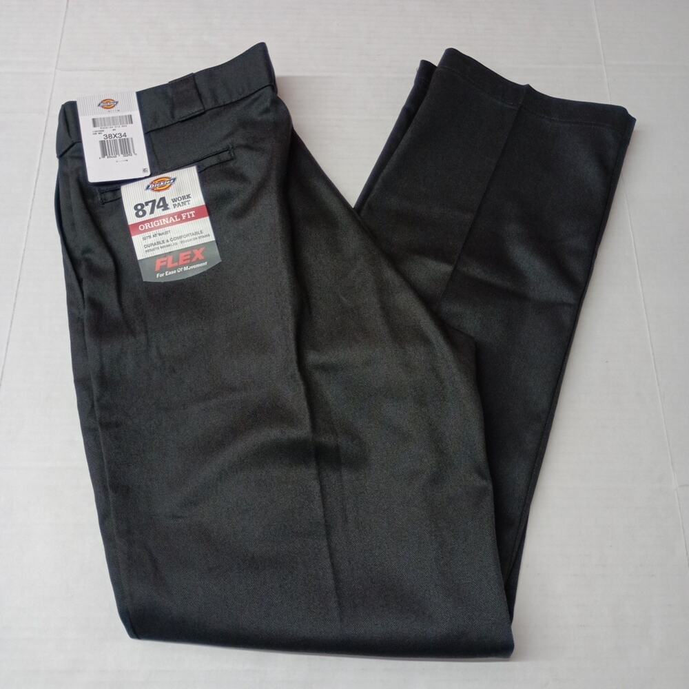 Dickies 874 Mens Original Fit‎ Classic Work Pants 38x34 Black